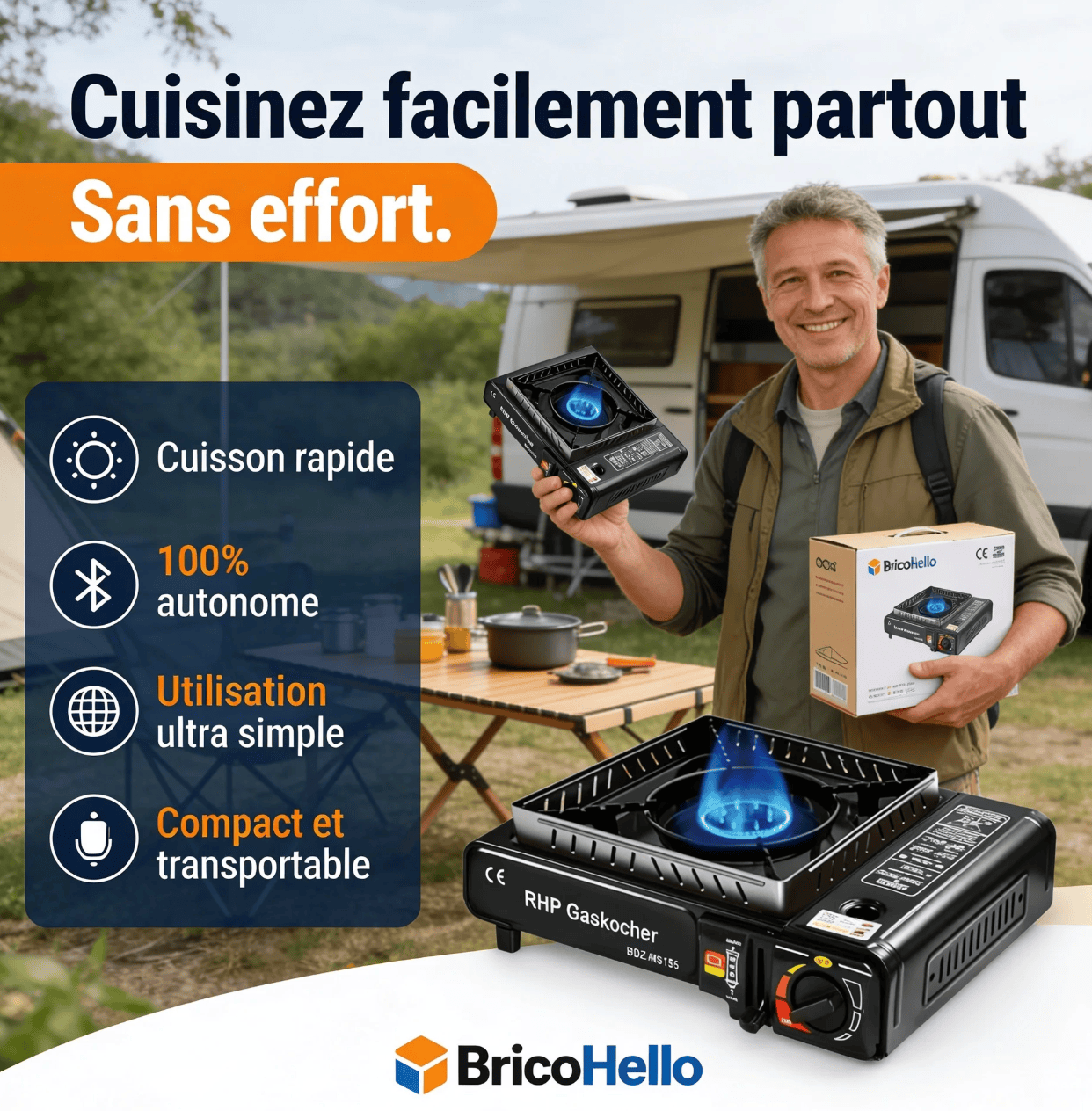 Plaque de gaz pour camping