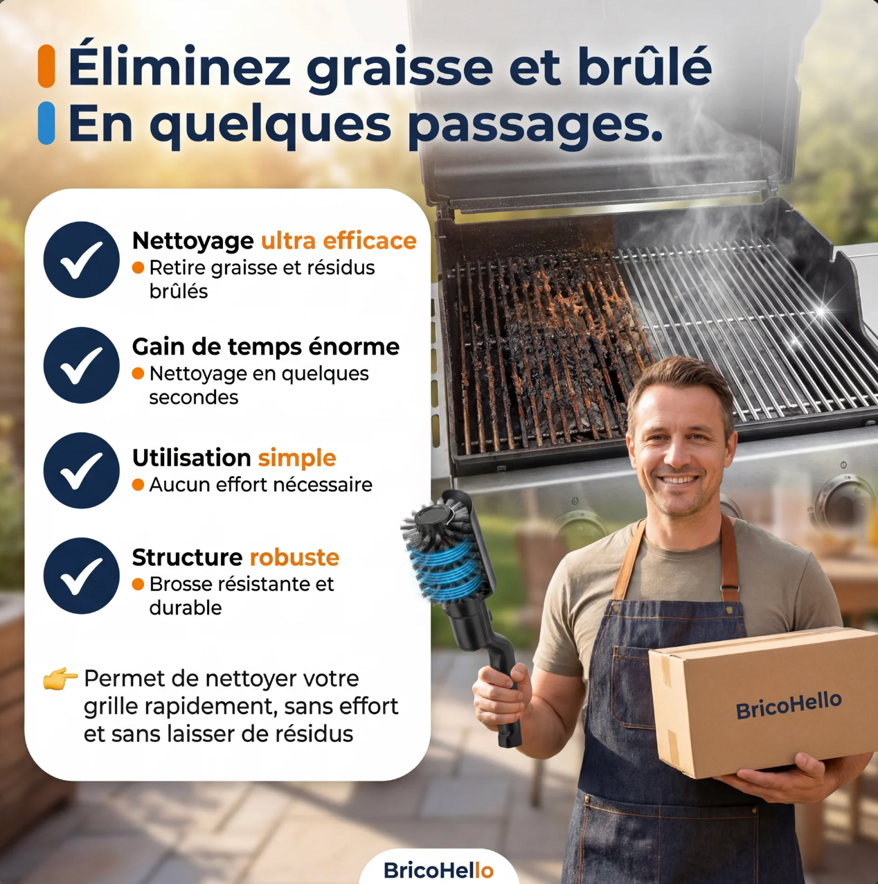 Brosse X10 pour barbecue
