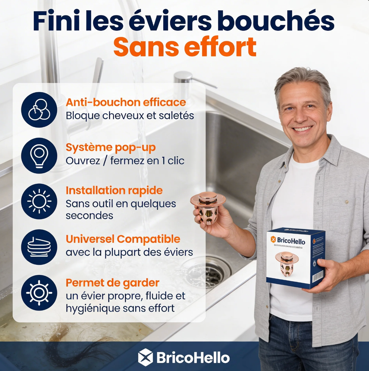 Bouchon d'évier Indestructible