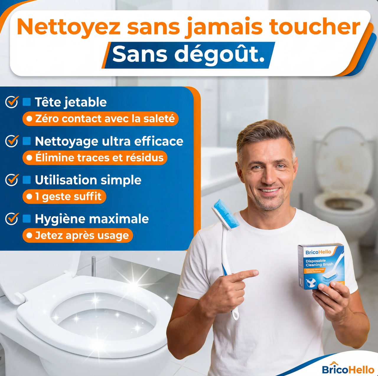 Brosse WC jetable-ultra performante