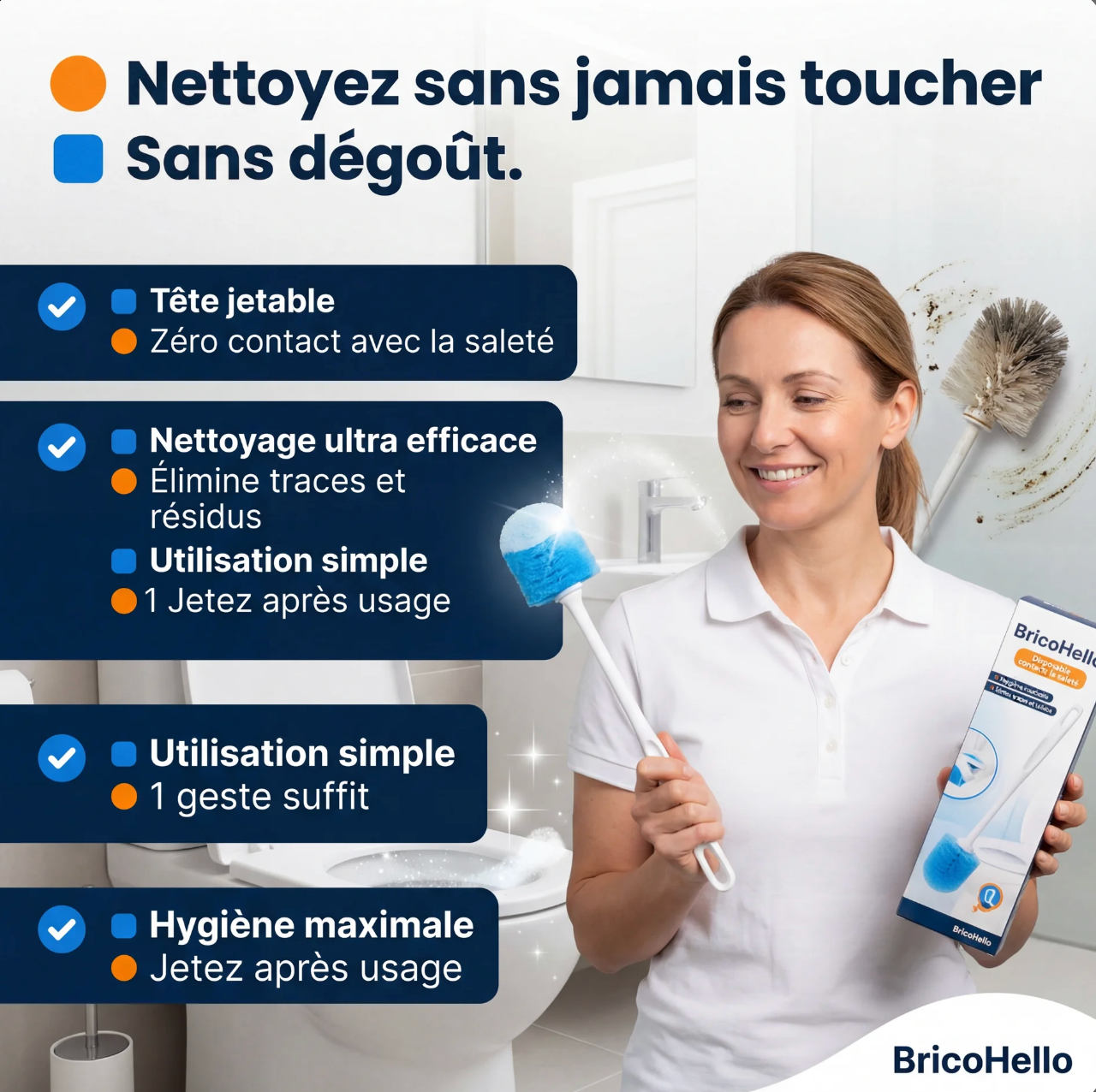 Brosse WC jetable-ultra performante