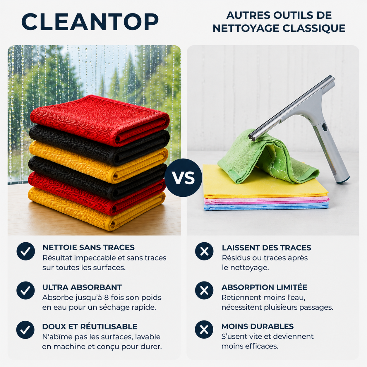 CleanTop - Chiffon de nettoyage révolutionnaire