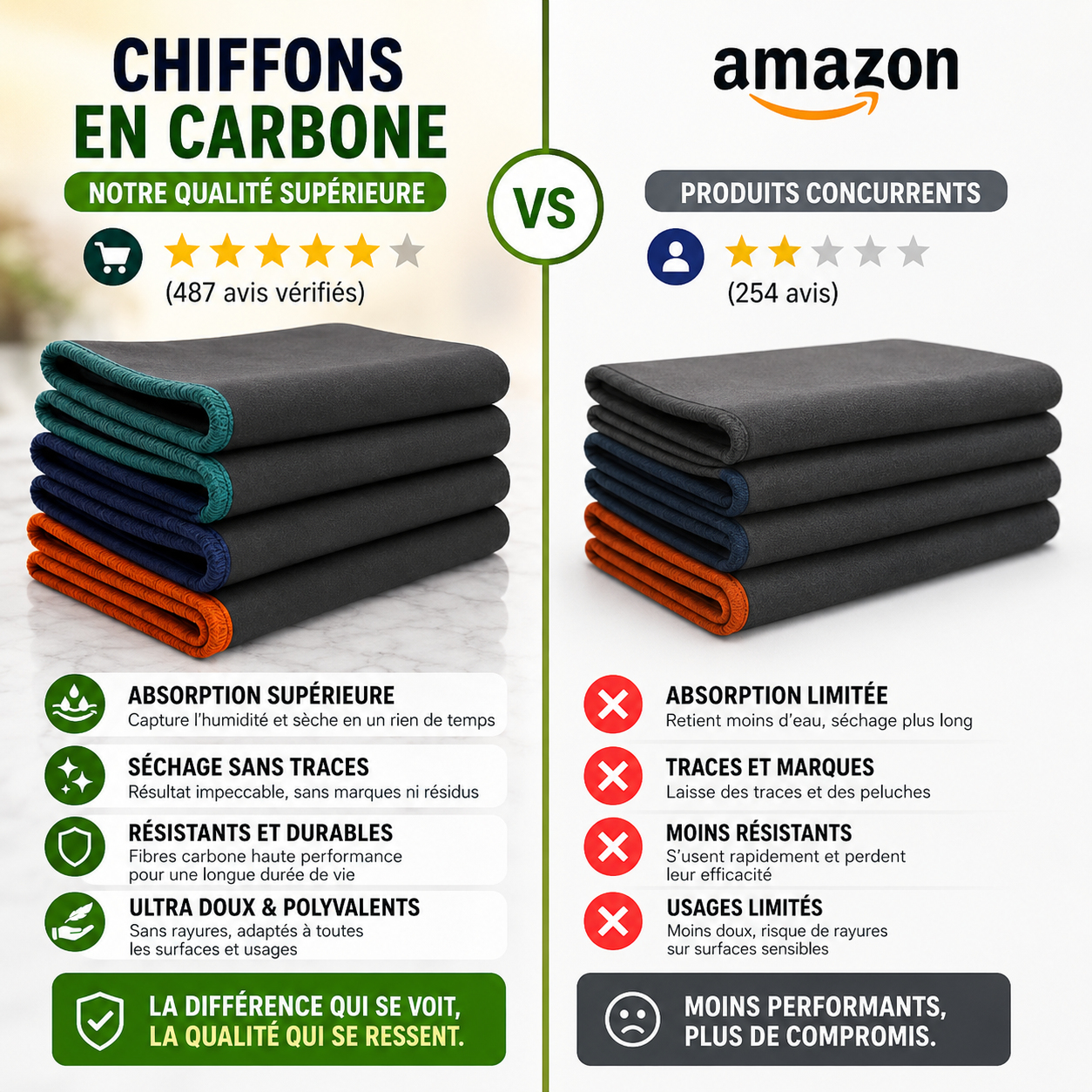 TopClean- Chiffon en Fibre de Carbone