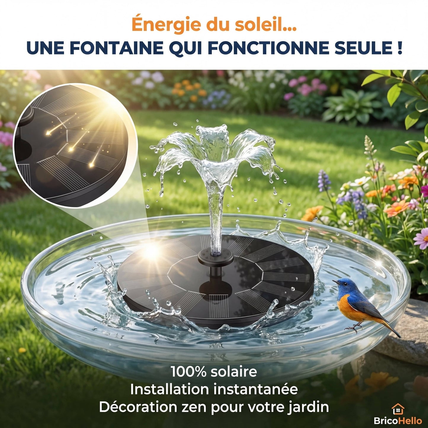 Fontaine Solaire de Jardin - BRICO HELLO