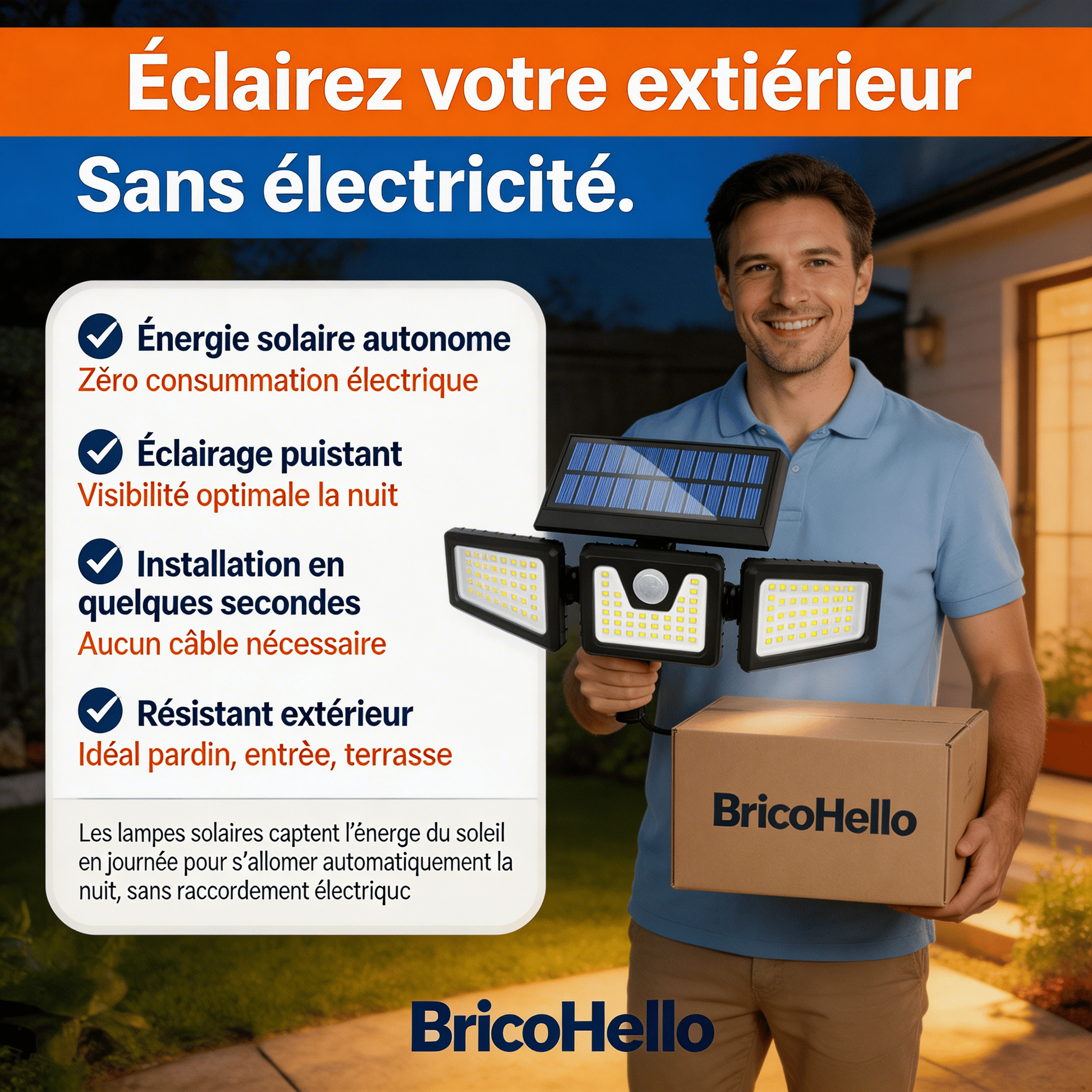Lampe Solaire Haute Performance - BRICO HELLO