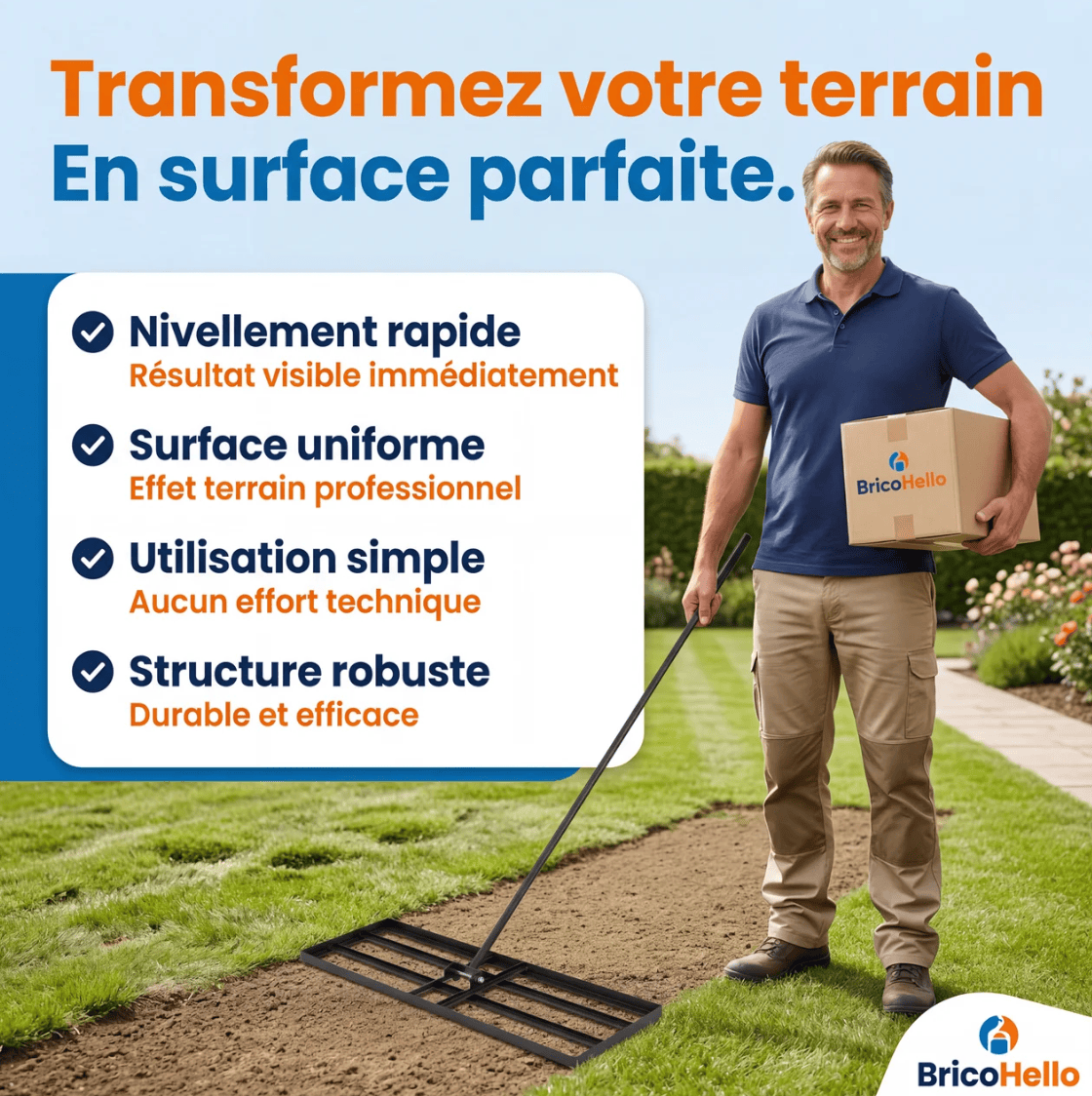 Niveleur de pelouse révolutionnaire - BRICO HELLO