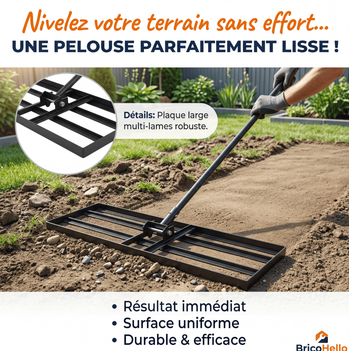 Niveleur de pelouse révolutionnaire - BRICO HELLO