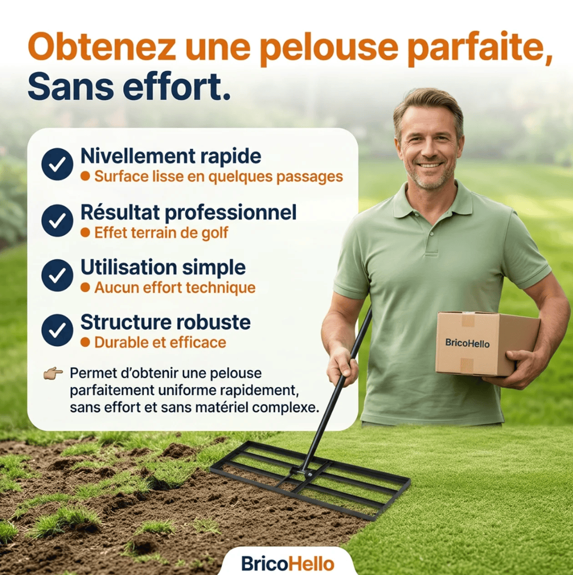 Niveleur de pelouse révolutionnaire - BRICO HELLO