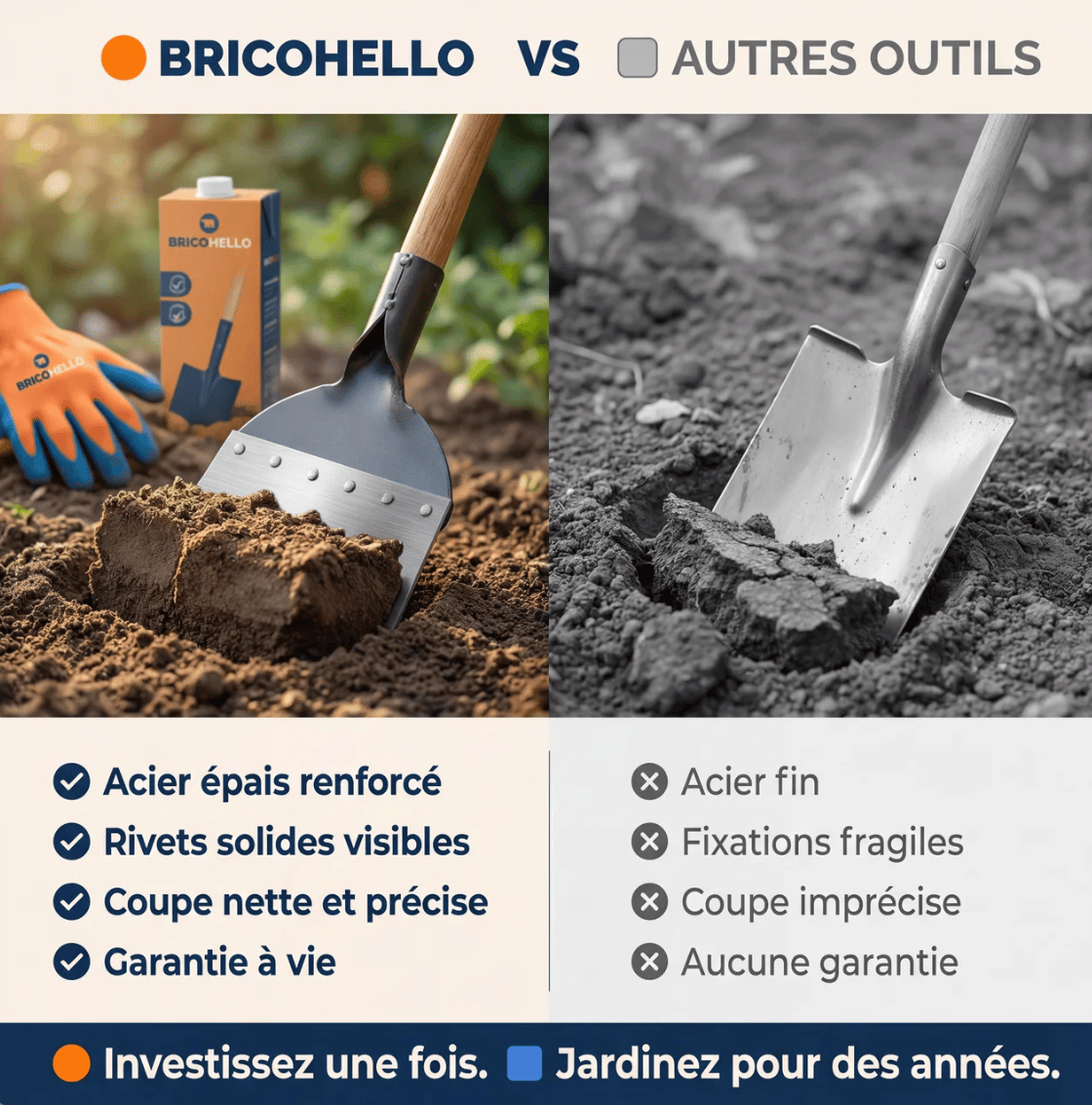 Pelle de jardin Efficace - BRICO HELLO