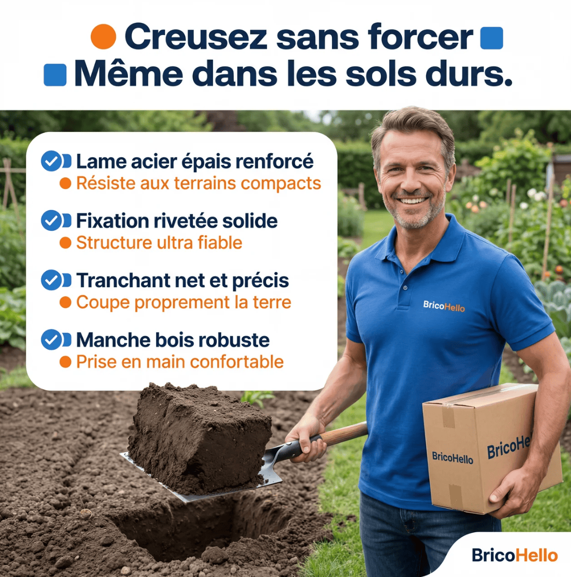 Pelle de jardin Efficace - BRICO HELLO