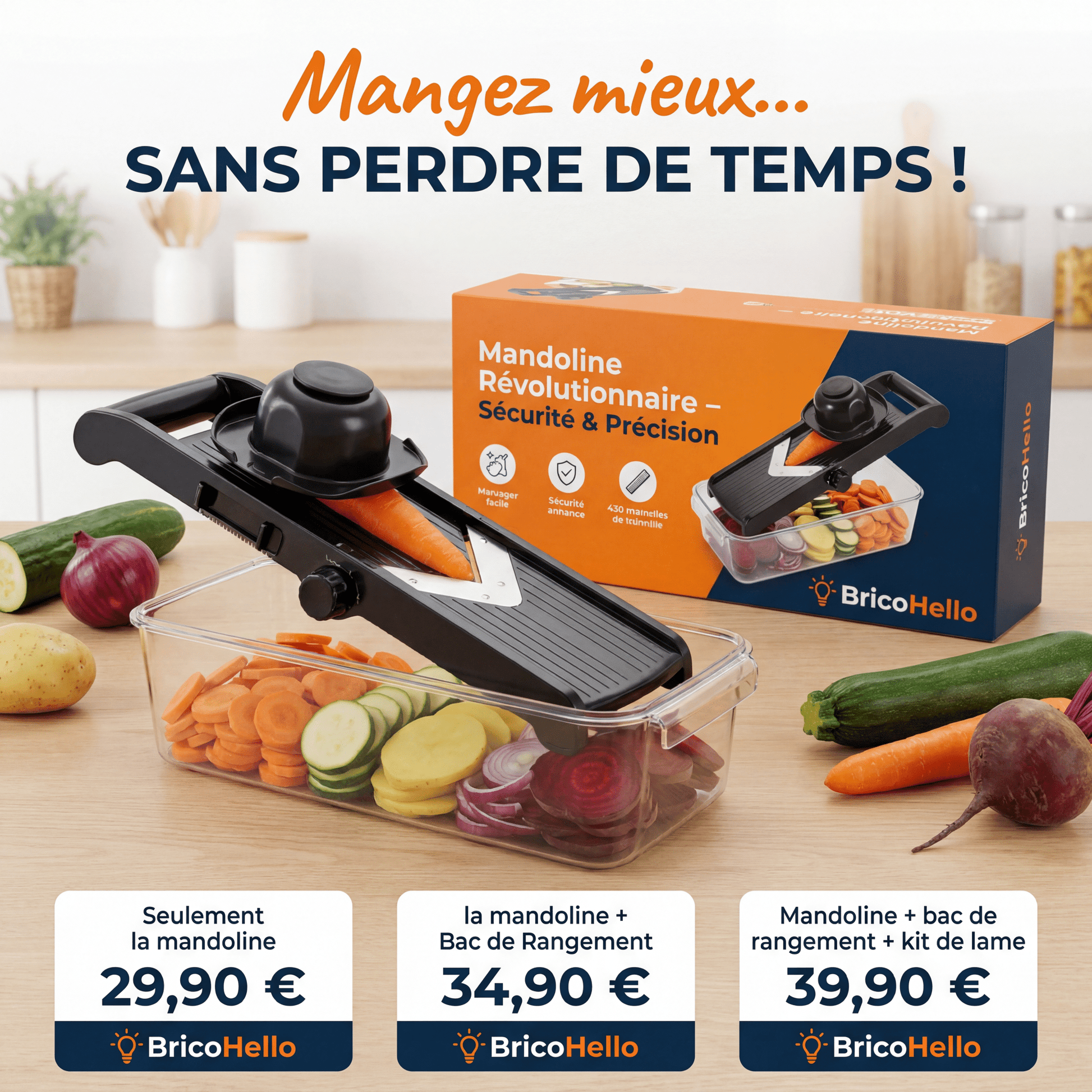 Trancheuse Mandoline 3 en 1 - BRICO HELLO